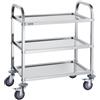 VEVOR Carrello da Laboratorio in Acciaio Inox 3 Ripiani Capacità Carico Totale Massima 100kg, Carrello Sanitario in Acciaio Inox 201 740 x 396 x 860 mm, Carrello per Medicazione da Laboratorio 3 Piani
