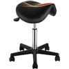 VEVOR Sgabello a Sella Altezza Regolabile 510-710mm Senza Schiena Capacità Carico Max. 181kg per Ufficio Salone Studio Parruccheria, Sedia a Rotella da Lavoro Girevole 540 x 540 x 510 mm per Ufficio