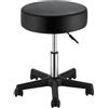 VEVOR Sgabello Rotondo Altezza Regolabile 460-605 mm Senza Schiena Capacità Carico Max. 181kg per Ufficio Salone Studio Parruccheria, Sedia a Rotella da Lavoro Girevole 500 x 500 x 460 mm per Ufficio