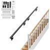 VEVOR Corrimano da Parete per Scale Uso Interno in Lega di Alluminio Lunghezza 214cm Capacità Carico Max. 199,6kg, Ringhiera per Scale Murale Colore Nero 2148 x 70 x 180 mm, Corrimano di Scale a Casa