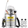 VEVOR Spruzzatore 4L in Acciaio Inossidabile, Spruzzatore Manuale a Pompa, Spruzzatore da Giardino Rinforzato a Pressione da 3,3 Pollici, Spruzzatore per Giardinaggio Domestico e Pulizia del Terreno