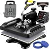 VEVOR 5 in 1 Macchina Digitale Intelligente per Pressa a Caldo, 12 x 15 Pollici 220 V 50 Hz 1000 W Stampa Calda Nera per Applicare Lettere, Numeri e Motivi su Cappellini, Magliette, Tazze, Piatti