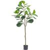 VEVOR Pianta Artificiale, 1556 mm Alto Albero Foglie di Fico Finta Realistica Materiale PE di Qualità Protezione Antiribaltamento Vaso Φ150 x 125 mm, Decorazione per Casa Ufficio Interni ed Esterni