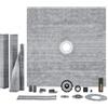 VEVOR Kit Cordolo Doccia 1828 x 1828 mm Kit Piatto Doccia con Flangia Centrale, Griglia in Acciaio Inossidabile 101,6 mm Cordolo Doccia Impermeabile, Bastoncini Inclinati per Piatto Doccia