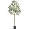 VEVOR Albero Artificiale, 155 cm Albero Olivo Pianta Finta Realistica Ulivo con Vaso Φ150x125 mm, Materiale PE di Qualità Protezione Antiribaltamento, Decorazione per Casa Ufficio Interni ed Esterni