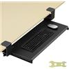 VEVOR Supporto per Tastiera 68x28 cm Vassoio Scorrevole per Tastiera Sotto Scrivania Carico Massimo 5 kg, Piattaforma Porta Tastiera Fissaggio Morsetti a C per PC di Casa Ufficio, Supporto Tastiera