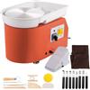 VEVOR Macchina per Argilla Ceramica Pedale, 11 Pollici Potenza 350 W Modello TYLPJ28-OC Macchina per Ruote da Ceramica Arancione per L'Insegnamento Scolastico, Bar in Ceramica e Uso Domestico, ecc