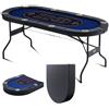 VEVOR Tavolo da Poker per Gioco Gambe per Tavolo Pieghevoli 1830 x 820 x 720 mm, Tavolo da Poker Pieghevole, Piano da Poker Nero e Blu Pieghevole 8 Giocatori ca., Tavolo Poker Copertura Antipolvere