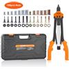 VEVOR Rivettatrice Manuale per Dadi, Pinza per Inserti Filettati da 41 cm con 13 Mandrini, 186 Dadi in 13 Misure, Strumento per Rivettatura Semiautomatica con Valigetta per Automobilistico Fai-da-te