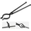 VEVOR Pinza da Fabbro Lunghezza Totale da 46 cm Pinza per Forgiatura a Forma di V, Pinza Tenaglia da Fabbro in Acciaio al Carbonio, Attrezzatura da Fabbro Pinza Forgiata 1 Pezzo Lunghezza 46cm Nero