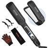 VEVOR Piastra per Capelli a Riscaldamento 38,1 mm 55 W, Piastra per Capelli in Titanio con Schermo LCD 25 Livelli di Temperatura 98,88 °C a 232,22 °C, Ideale per Uso in Viaggio, a Casa e in Salone