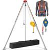 VEVOR Kit treppiede per spazi confinati, treppiede di salvataggio da 2500 libbre, gambe da 1,6 a 2,45 m Cavo da 30 m imbracatura, borsa di stoccaggio per spazi ristretti tradizionali