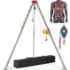 VEVOR Kit treppiedi 544 kg, treppiede di salvataggio, gambe da 1,34 a 2,15 m Cavo da 30 m Protezione anticaduta, imbracatura, borsa di stoccaggio per spazi confinati