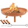 VEVOR Braciere Ciotola Rotonda in Acciaio al Carbonio del Fuoco per Giardino Campeggio Cortile Spiaggia Diametro 77cm, Ciotola 77cm del Braciere da Esterno in Acciaio Profondità 15cm per BBQ Campeggio