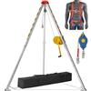 VEVOR Kit treppiede per spazi confinati, treppiede di salvataggio da 1800 libbre, gambe 1,34-2,15 m, cavo da 30 m, imbracatura, custodia per spazi ristretti tradizionali