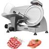 VEVOR Affettatrice Elettrica 340W con Lama in Acciaio Inox SUS420 25,4 cm Pietra per Affilare, Spessore Regolabile 0-1,5 cm per Uso Commerciale Domestico, Taglio Carne e Formaggio