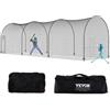 VEVOR Rete Gabbia da Baseball Telaio e Rete 12x3,6x3,6 m, Rete per Gabbia da Baseball per Allenamento di Battere e Fielding, Rete da Baseball con Borsa Trasporto per Adolescenti Adulti Cortile Nero