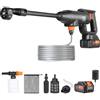 VEVOR Idropulitrice Portatile Senza Fili, Idropulitrice Autolavaggio da 580 PSI 1,1 GPM, Idropulitrice Portatile ad Alta Pressione con Batteria da 4,0 Ah, Pulitrice Portatile Accessori con Valigetta