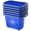 VEVOR Cestini Spesa, Cestino Spesa Rotolante in Plastica con Manici Ruote, Cestini Spesa Portatili Grandi per Supermercati, Negozi al Dettaglio, Fare la Spesa, 6 Pezzi, Carrelli Spesa 39 Litri Blu