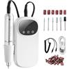 VEVOR Trapano Unghie Elettrico Ricaricabile 134 x 68 x 38 mm Lima per Unghie Portatile Senza Fili 35000 Giri/min con Schermo LCD, 6 Punte, 50 Bande Abrasive per Manicure Pedicure Smalto per Intagliare