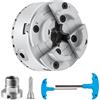 VEVOR Mandrino per Tornio per Legno φ70mm Mandrino per Tornio a 4 Griffe KP2-3/4 Mandrino per Tornitura di Legno, Utensile Autocentrante con Chiave a T per Rettifica Fresatura, Mandrino Autocentrante