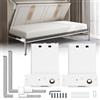 VEVOR Montaggio a Molle a Parete Meccanismo di Supporto Resistente Hardware Kit Fai da Te per Letto Queen Twin (Orizzontale), Bianco