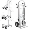 VEVOR Carrello a Mano Pieghevole in Alluminio 4 in 1 Capacità Carico da 454kg, Carrello a Mano Pieghevole Salvaspazio Carrello con Piattaforma Ruote in Gomma per Trasporto di Merci da Magazzino 454kg