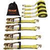 VEVOR Kit Cinghie a Cricchetto Ancoraggio, Resistenza Rottura max. 4536 kg, Cinghie di Tensione0,05x8 m con Cricchetto e Gancio per Motociclette, Biciclette, Traslochi 4 Pezzi Rimorchio Portapacchi