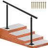 VEVOR Kit di Corrimano Ringhiere Passamano per Scale da Esterno Interno Nero in Alluminio Adattabile 0-5 Gradini Corrimano con Palo Doppio 152,8cm