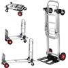VEVOR Carrello a Mano Pieghevole in Alluminio 2 in 1 Capacità Carico da 181kg, Carrello a Mano Pieghevole Salvaspazio Carrello con Piattaforma Ruote in Gomma per Trasporto di Merci da Magazzino 181kg