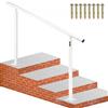 VEVOR Kit di Corrimano per Scale Passamano Ringhiere da Esterno Interno Bianco in Alluminio Adattabile 0-5 Gradini Corrimano con Palo Doppio Lunghezza