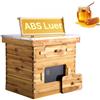 VEVOR Scatola Alveare, 20 favi, Alveare per lucioperca, Legno di cedro rivestito con cera d'api, 1 Scatola per api profonda + 1 Media, Set di alveari Langstroth, Finestre in acrilico trasparente