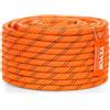 VEVOR Corda in Poliestere Doppia Intrecciata, 48 Trefoli, 35,58 kN Resistenza alla Rottura, Arrampicata Arborist Escursionismo, Roccia Campeggio Altalena Discesa 12,7 mm x 36,57 m, Arancione e Nero