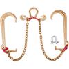 VEVOR 7,9 mm x 61 cm G80 Briglia con catena a V con 2 gambe e ganci a J grandi e ganci a T da 15