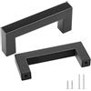 VEVOR Maniglia per Mobili da Cucina 10 Pezzi Maniglie per Armadietti Cassetti in Acciaio Inossidabile Distanza Fori Centrali 76mm, Maniglie Quadrate Moderne per Cassetti da Cucina Bagno, Nero Opaco