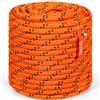 VEVOR Corda in Poliestere Doppia Intrecciata 19 mm x 67,06 m Corda per Arrampicata all'Aperto 24 Trefoli 88,96 kN di Resistenza alla Rottura, Escursionismo, Campeggio, Salvataggio, Arancione/Nero
