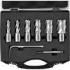 VEVOR Set di Punte per Carotatore Svasatore 6 Pezzi Taglierina Anulare Attacchi Weldon Diametro 13-27mm Profondità di Foratura 25mm in HSS, Punte in Acciaio ad Alta Velocità Trapano Foratura Metalli