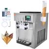 VEVOR Macchina per Gelato Commerciale 21 QT/H Gelato Soft da Banco a 3 Gusti da 1800 W, 2 Tramogge 4 L, 2 Cilindri 1,8 L, Pannello LCD, Preraffreddamento Automatico, per Snack Bar Ristorante