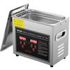 VEVOR Pulitore a Ultrasuoni Digitale in Acciaio Inox Capacità 3 Litri con Riscaldamento Tempo Temperatura Regolabile, Macchina Pulitrice a Ultrasuoni da Gioielli Occhiali Orologi Laboratorio Clinico