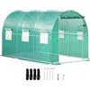 VEVOR Serra da Giardino per Piante a Tunnel Impermeabile con 6 Finestre e Porte 3,7 x 2,1 x 2,1m, Serra a Tunnel da Esterno Impermeabile in Acciaio Zincato Copertura PE 12,8 kg, Serra a Tunnel Verde