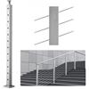 VEVOR Palo per Ringhiera per Scale, Palo per Parapetto Fori Inclinati a 30 Gradi, 12 Fori Preforati, Palo Ringhiera Acciaio Inox 106,7x5x5 cm, Argento, 1JZLGZ1067556VUN5V0
