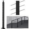 VEVOR Palo per Ringhiera per Scale, Palo per Parapetto Fori Inclinati a 30 gradi, 10 Fori Preforati, Palo Ringhiera Acciaio Inox 91,4x2,5x5 cm, Nero, 1JZLGZHS91424HS5GV0