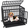 VEVOR Gabbia per Cani con Ruote 95x65x81 cm Gabbia da Trasporto in Metallo per Cucciolo Taglia Media e Grande con Ruote Bloccabili 3 Porte, Gabbiette per Cani Vassoio Rimovibile per Interno Esterno