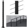VEVOR Palo per Ringhiera per Scale, Palo per parapetto Fori Inclinati a 30 Gradi, 12 Fori Preforati, Palo Ringhiera Acciaio Inox 106,7x2,5x5 cm, Nero,1JZLGZHS1067HNEKBV0