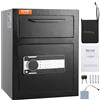 VEVOR Cassaforte con Serratura in Acciaio Laminato a Freddo Capienza 1,7C, Cassaforte Deposito con Serratura Password 3-12 Cifre Chiavi per Documenti Contanti in Casa, Cassaforte con Serratura Codice