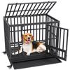 VEVOR Gabbia per Cani con Ruote 107x77x94 cm Gabbia da Trasporto in Metallo per Cucciolo Taglia Media e Grande con Ruote Bloccabili 3 Porte, Gabbiette per Cani Vassoio Rimovibile per Interno Esterno