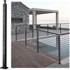 VEVOR Palo per Ringhiera per Cavi, Palo per Ringhiera Angolare in Acciaio a Forma di L con Foro a L, 12 Fori Preforati, Acciaio Inox 106,7x2,5x5 cm, Nero, 1JZLGZHS1067CSWRBV0