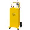 VEVOR Serbatoio Stoccaggio Carburante 35 galloni, Serbatoio di Stoccaggio del Carburante 4 Ruote, con Pompa di Trasferimento Manuale, Contenitore Benzina Diesel per Auto, Tosaerba, Giallo