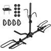 VEVOR Portabici con Gancio di Traino, Stile Piattaforma per max. 2 Biciclette, Portata 80Libbre, Gancio di Traino per Ricevitore1,25/2 Pollici, Portabici Pieghevole per Auto, SUV, Camion, Camper,