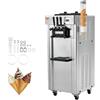 VEVOR Macchina per Gelato, Produzione 21-31 L/H, Macchina per Gelato Soft 3 Gusti 1670 W, 2 Tramogge in Acciaio Inox 4,3 L, Pannello LED Autopulente, Refrigerazione Notturna, per Bar Ristoranti